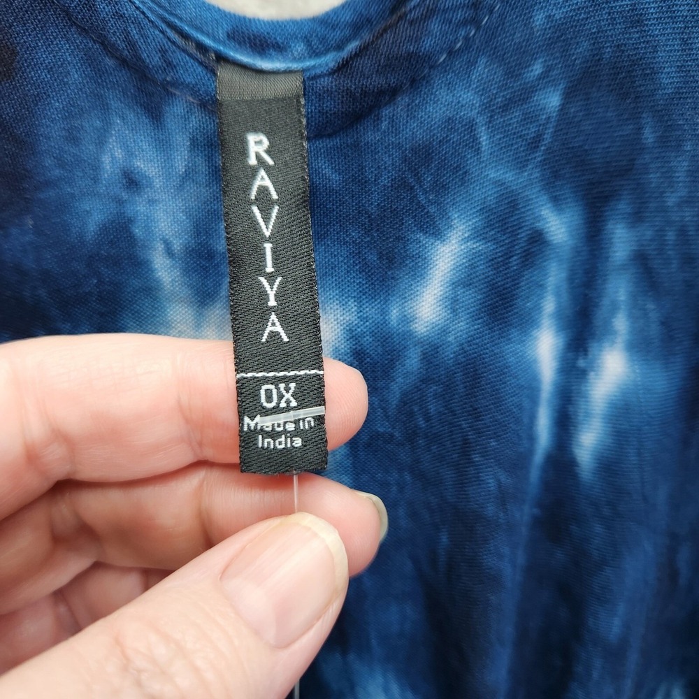 Raviya Swim Cover Up Womens Plus Size 0X Blue Tie Dye Sleeveless Casual Summer - Picture 5 of 7